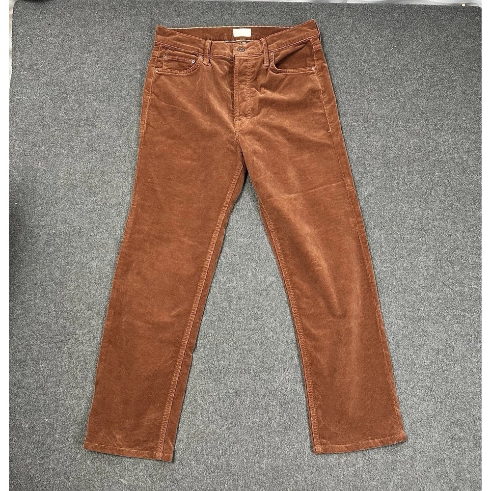 Mother The Tomcat Ankle Corduroy Pants Brown Women Size 28